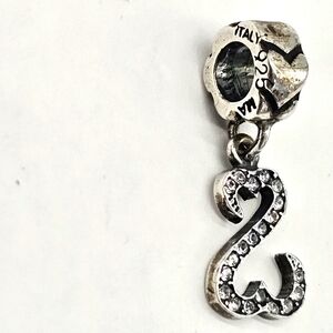 Kay Jewelers Charmed Memories Open Heart Dangle Charm Crystal Italy 925 MA Bead